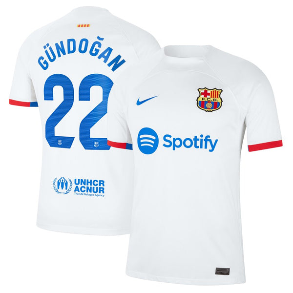 Ilkay Gündogan Barcelona  2023/24 Away Stadium Player Jersey - White