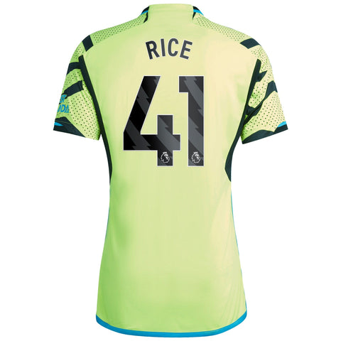 Declan Rice Arsenal 2023/24 Away Player Shirt - Yellow