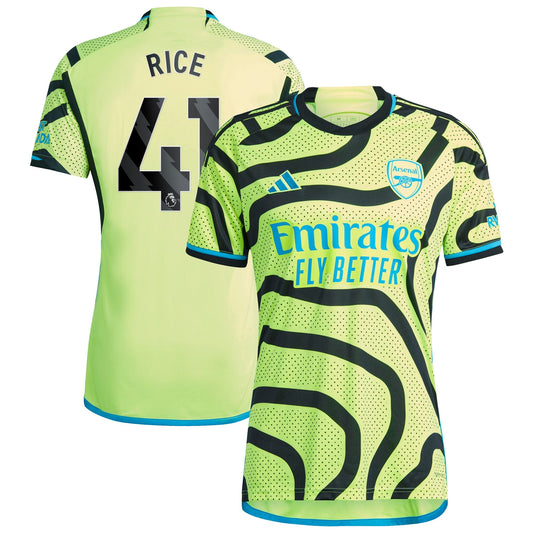 Declan Rice Arsenal 2023/24 Away Player Shirt - Yellow