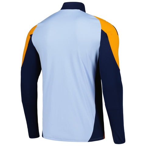 Real Madrid 2024/25 AEROREADY Raglan Quarter-Zip Training Top - Light Blue