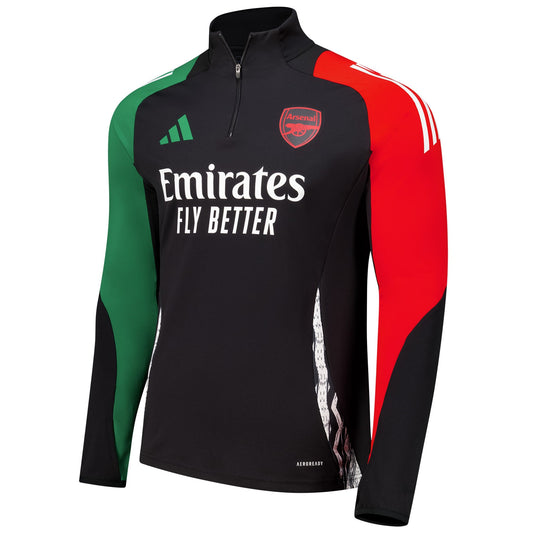 Arsenal 2024/25 AEROREADY Raglan Quarter-Zip Training Top - Black