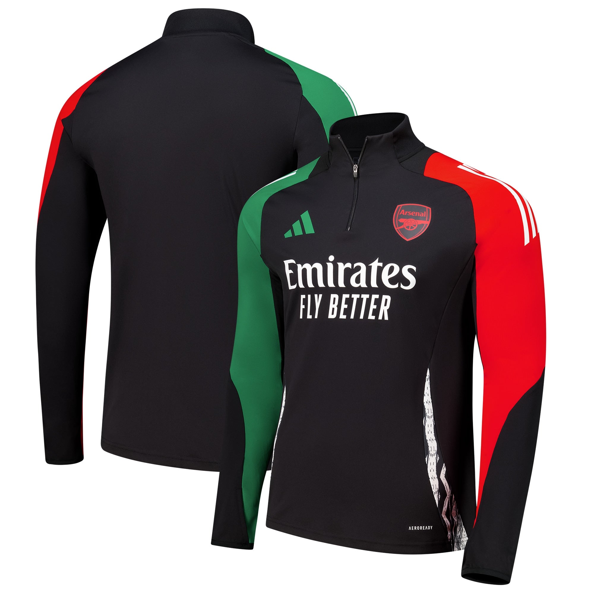 Arsenal 2024/25 AEROREADY Raglan Quarter-Zip Training Top - Black