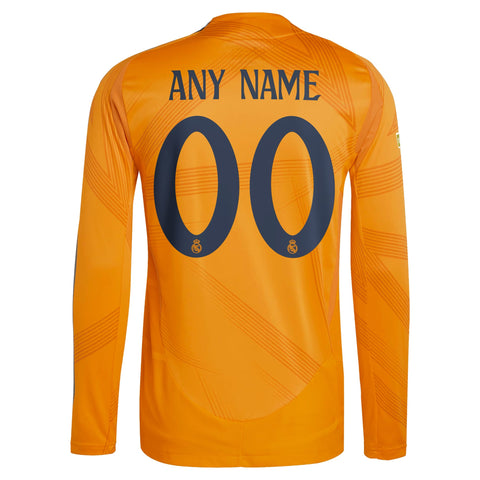 Real Madrid 2024/25 Away Long Sleeve Custom Shirt - Orange