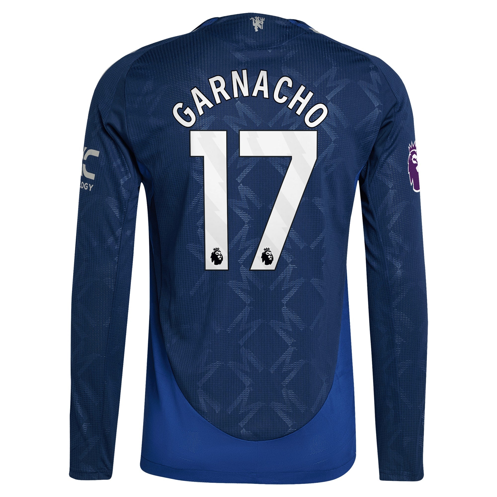Alejandro Garnacho Manchester United 2024/25 Away Long Sleeve Player Shirt - Navy