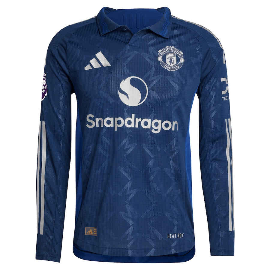 Rasmus Højlund Manchester United 2024/25 Away Long Sleeve Player Shirt - Navy