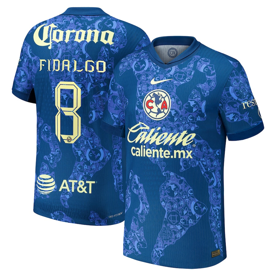 Álvaro Fidalgo Club America 2024/25 Away Player Shirt - Blue