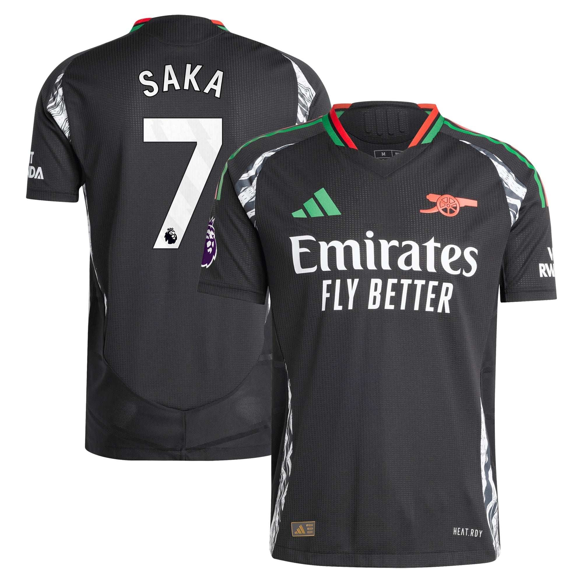 Bukayo Saka Arsenal 2024/25 Away Player Shirt - Black