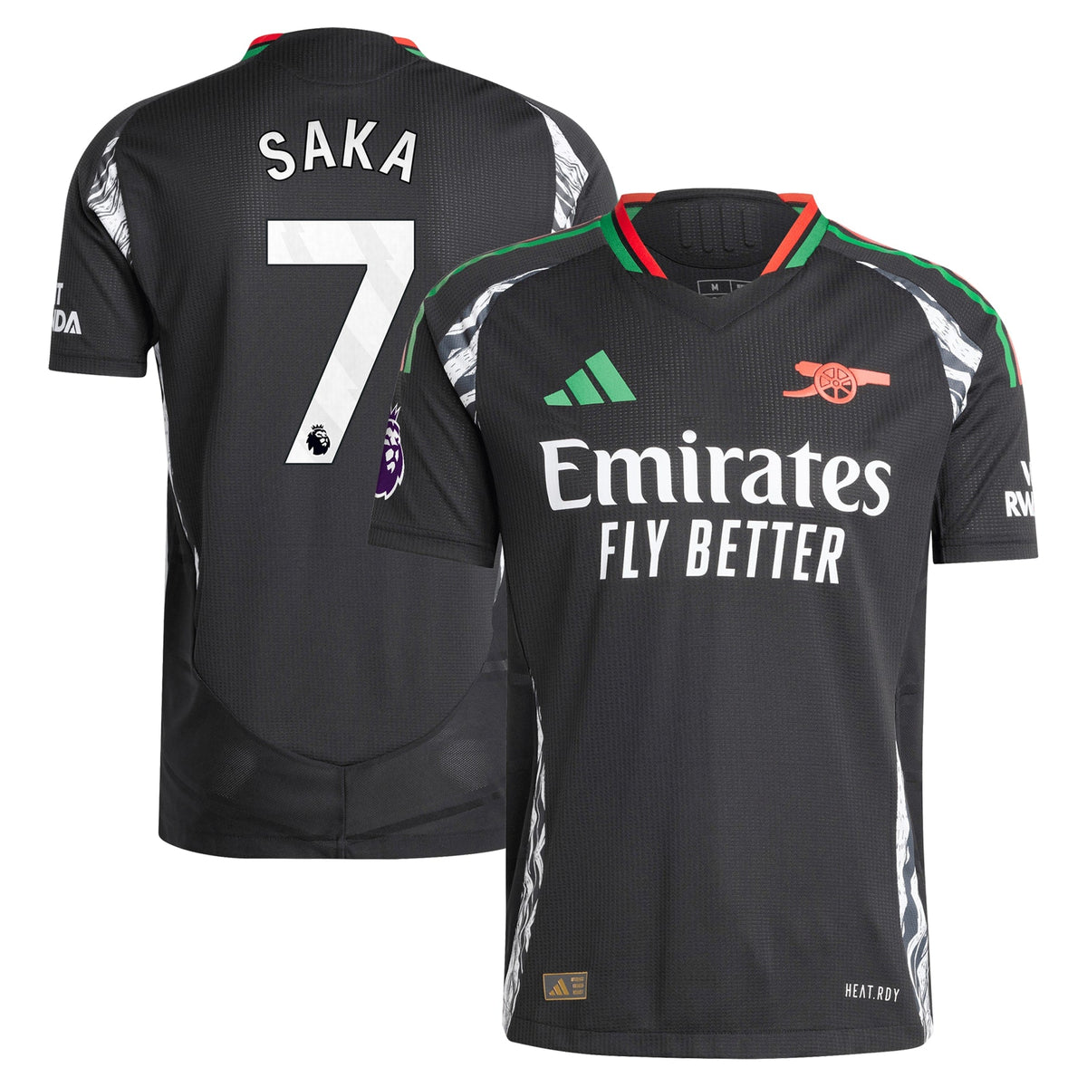 Bukayo Saka Arsenal 2024/25 Away Player Shirt - Black
