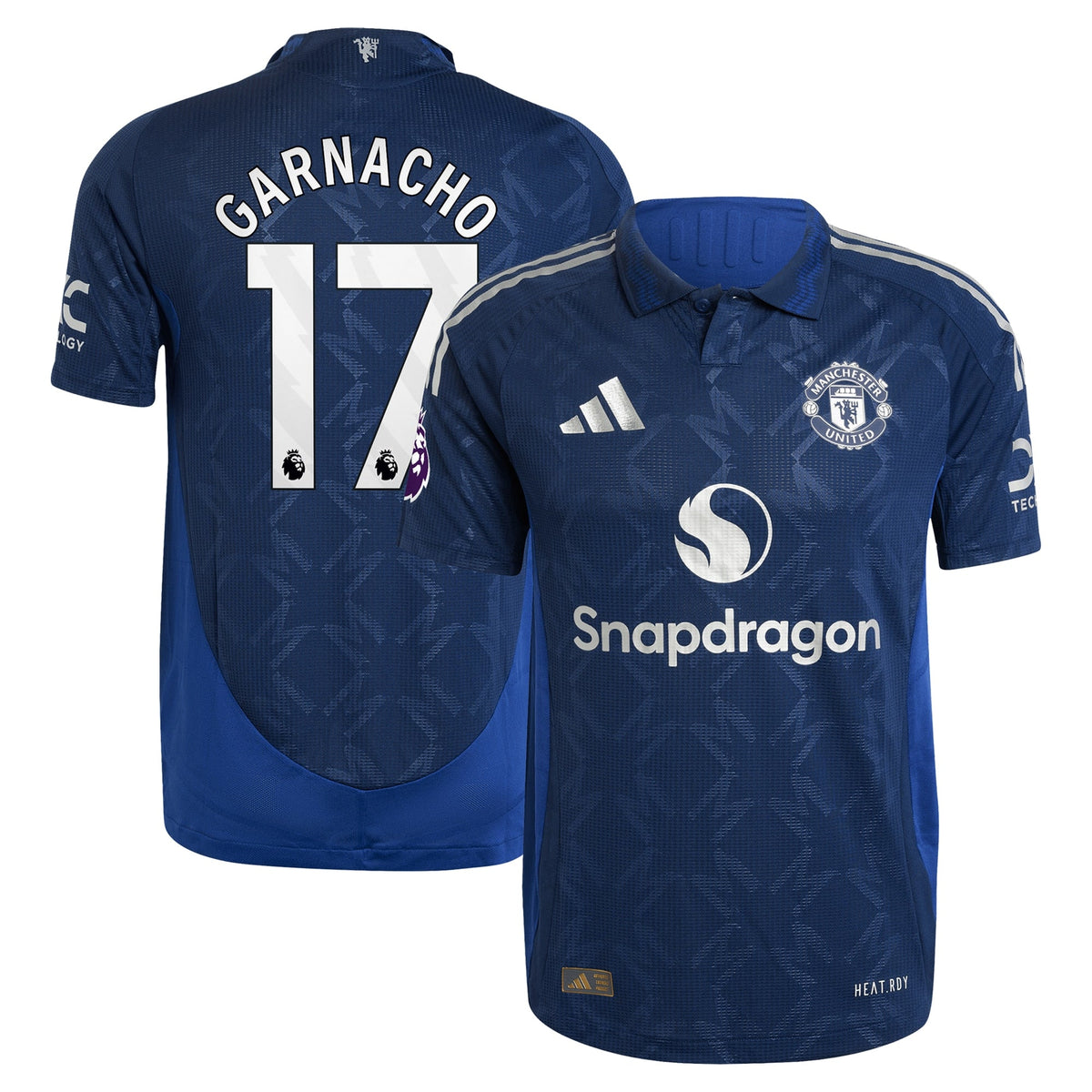 Alejandro Garnacho Manchester United 2024/25 Away Player Shirt - Navy