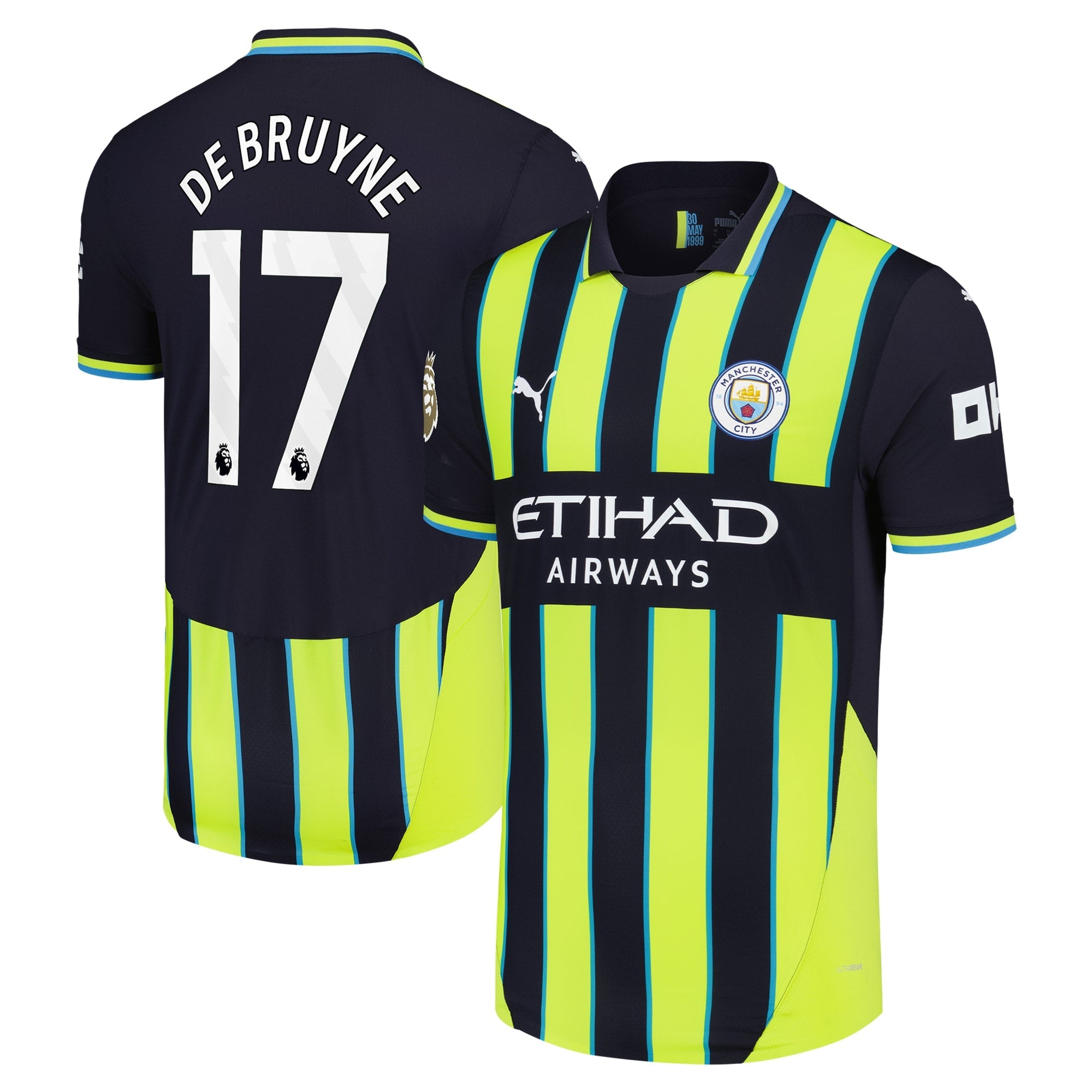 Kevin De Bruyne Manchester City 2024/25 Away Player Shirt - Navy