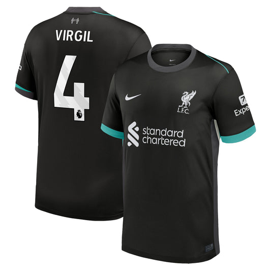 Virgil van Dijk Liverpool 2024/25 Away Shirt - Forest Green