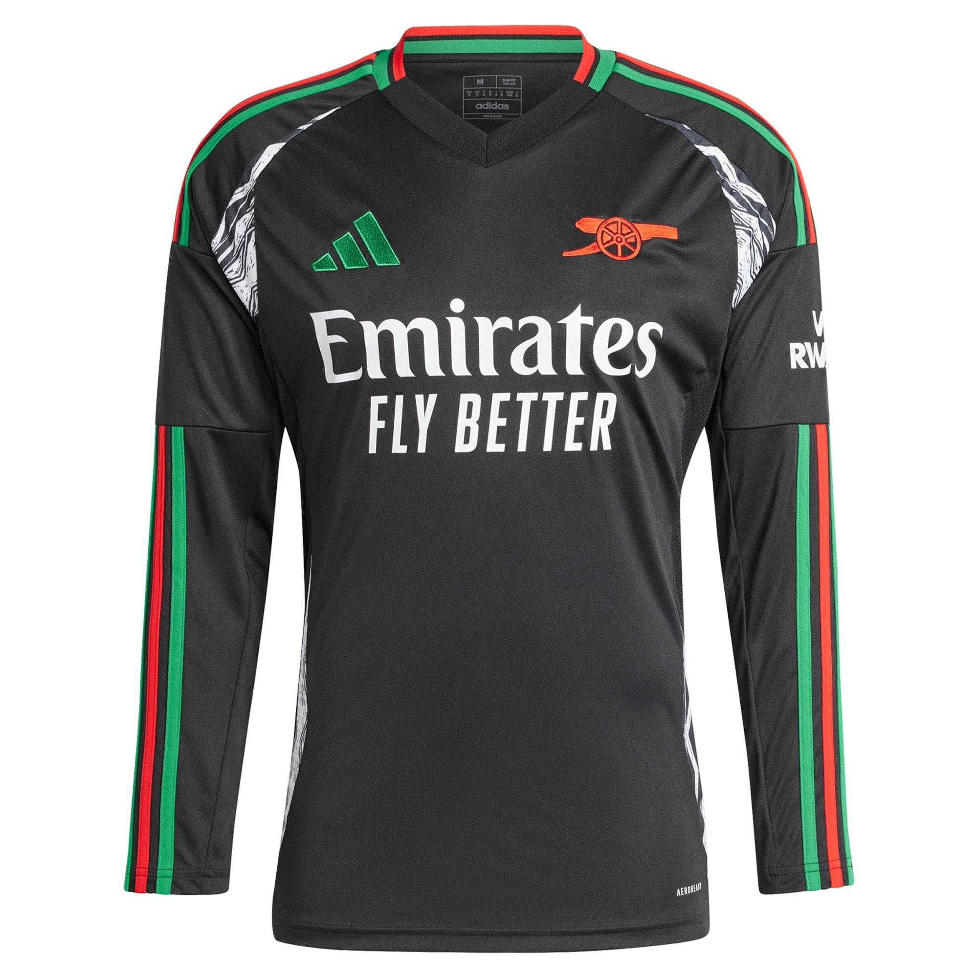 Arsenal 2024/25 Away Long Sleeve Custom Shirt - Black