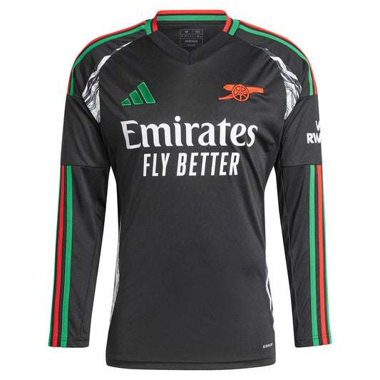 Arsenal 2024/25 Away Long Sleeve Custom Shirt - Black
