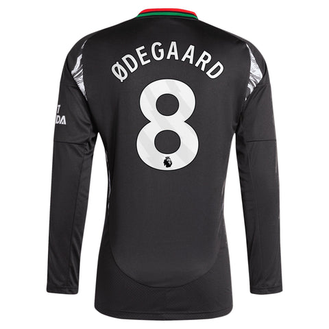 Martin Odegaard Arsenal 2024/25 Away Long Sleeve Player Shirt - Black