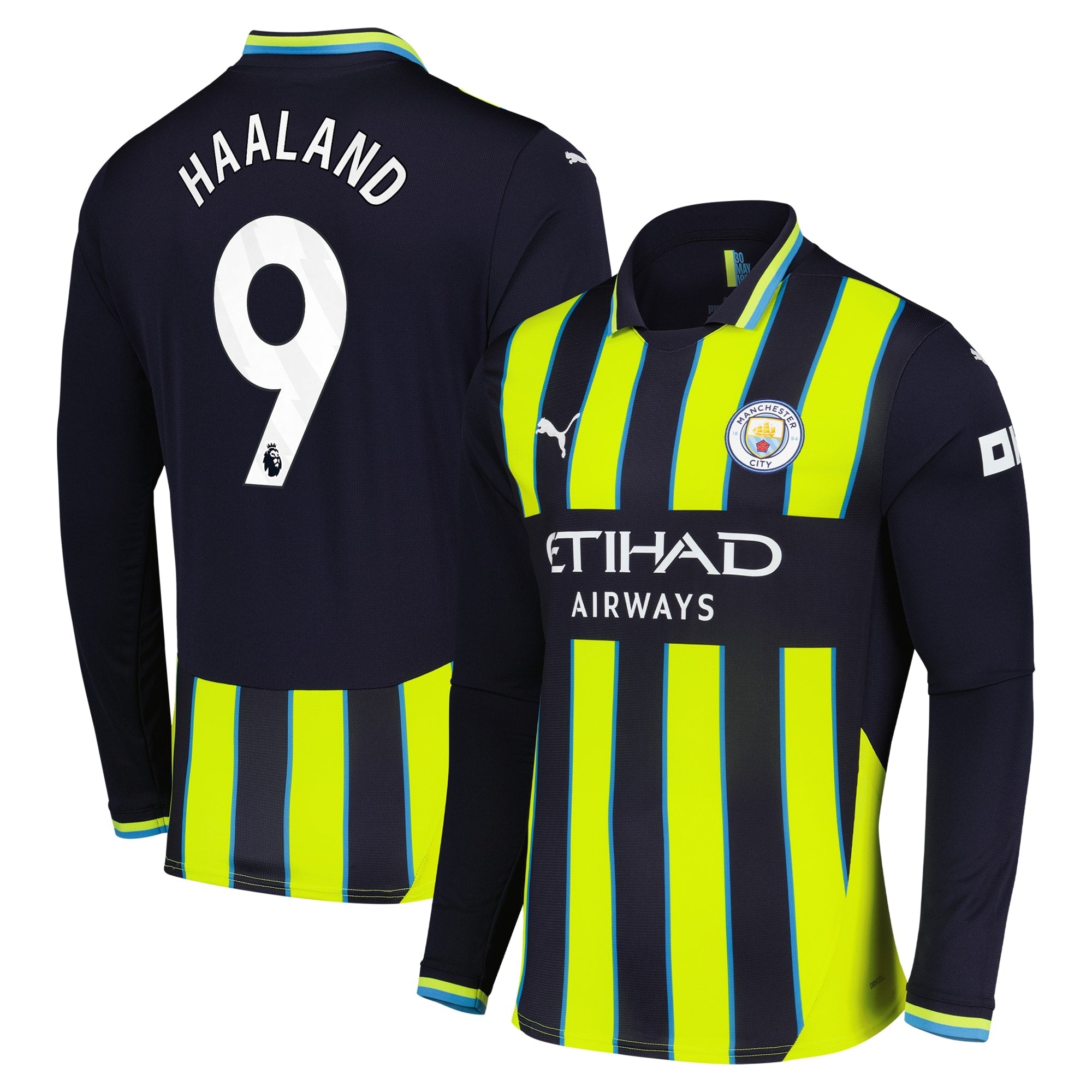 Erling Haaland Manchester City 2024/25 Away Long Sleeve Player Shirt - Navy