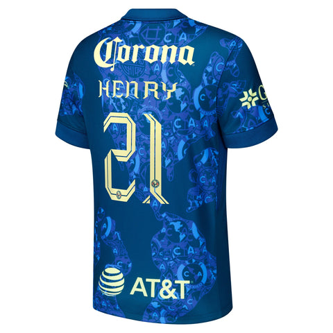 Henry Martin Club America 2024/25 Away Shirt - Blue (Copy)