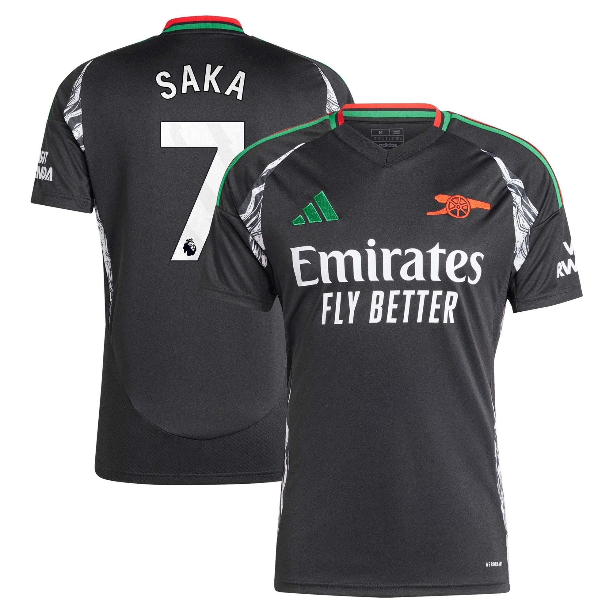 Bukayo Saka Arsenal 2024/25 Away Player Shirt - Black
