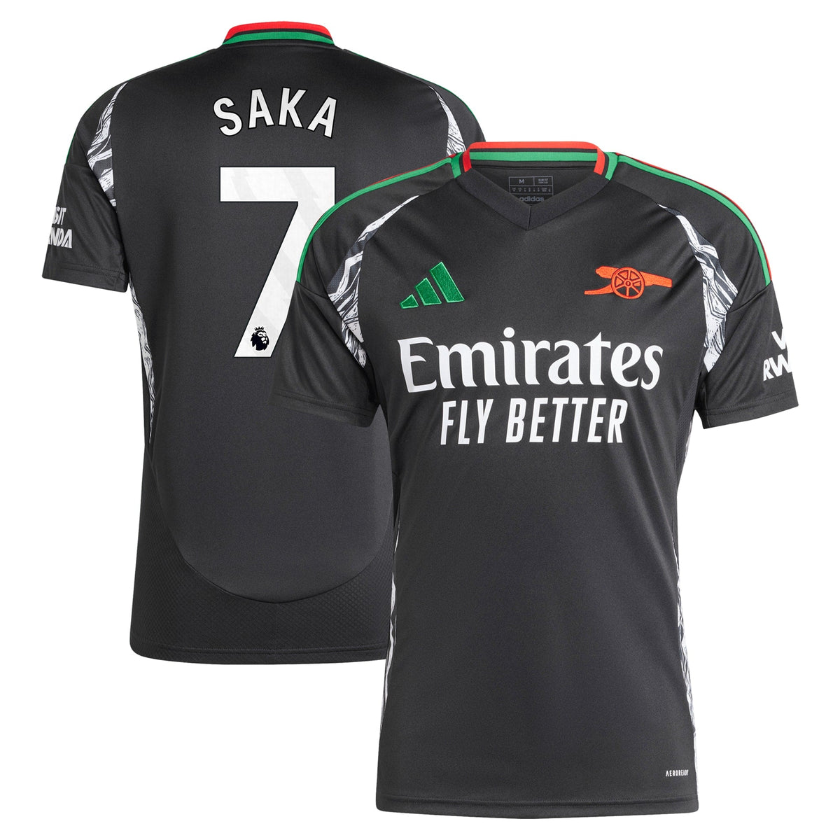 Bukayo Saka Arsenal 2024/25 Away Player Shirt - Black