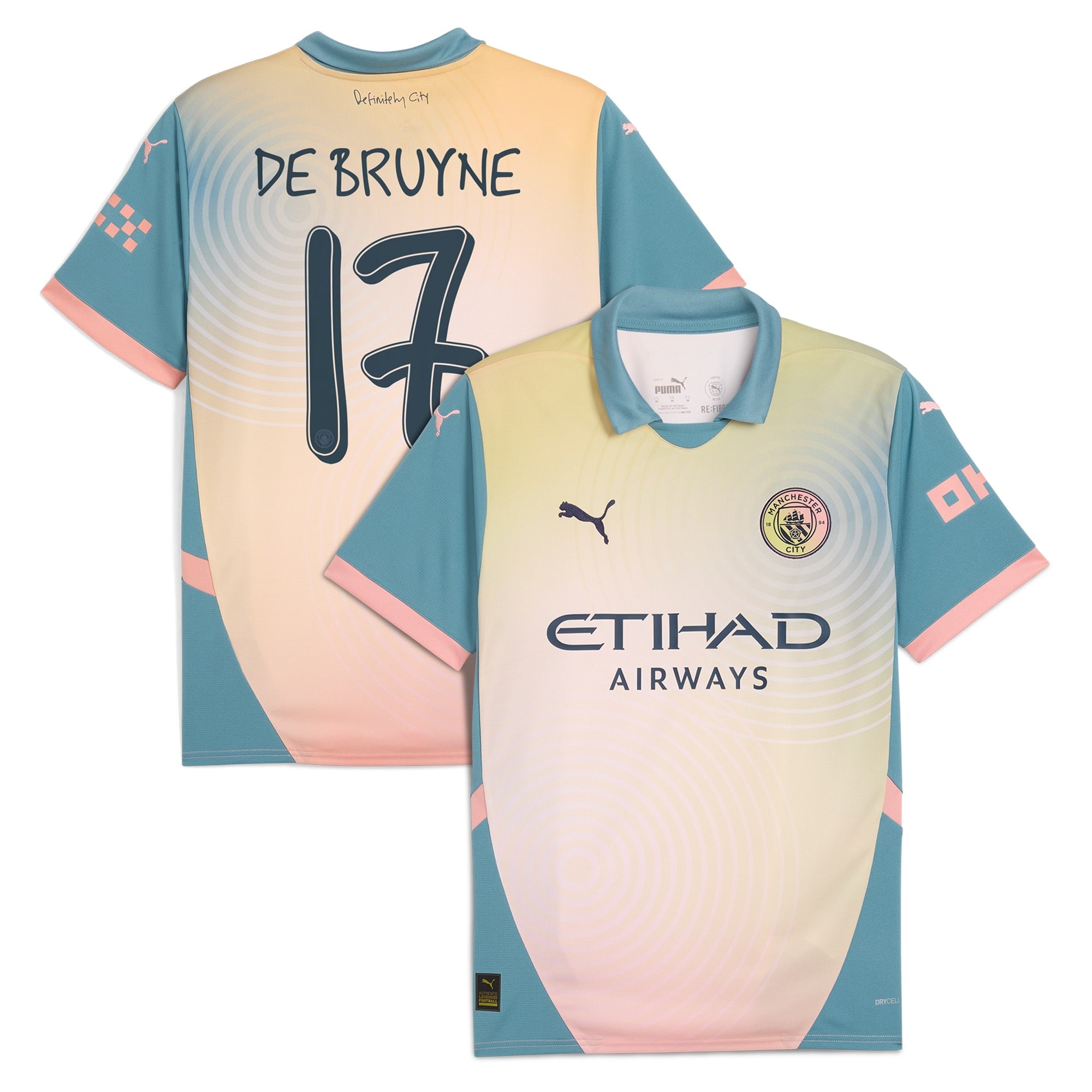 Kevin De Bruyne Manchester City 2024/25 Fourth Player Shirt - Blue