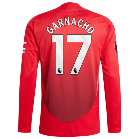 Alejandro Garnacho Manchester United 2024/25 Home Long Sleeve Player Shirt - Red