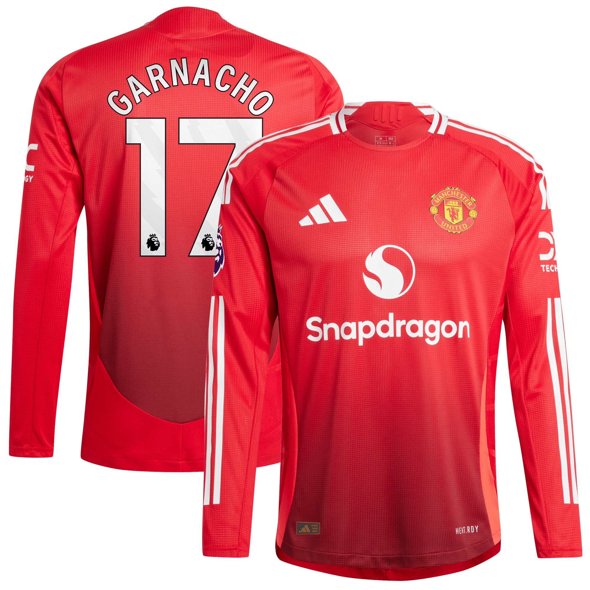 Alejandro Garnacho Manchester United 2024/25 Home Long Sleeve Player Shirt - Red