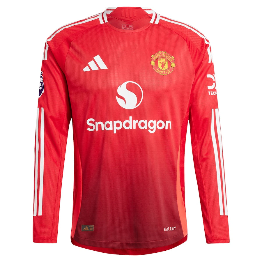Rasmus Højlund Manchester United 2024/25 Home Long Sleeve Player Shirt - Red