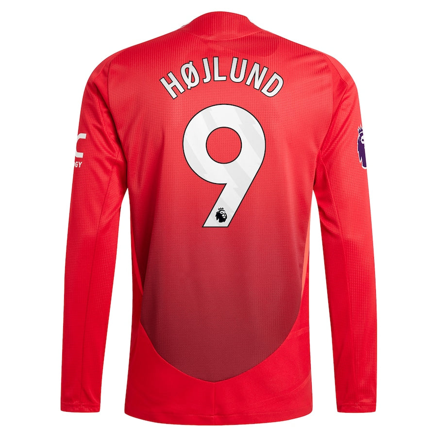 Rasmus Højlund Manchester United 2024/25 Home Long Sleeve Player Shirt - Red
