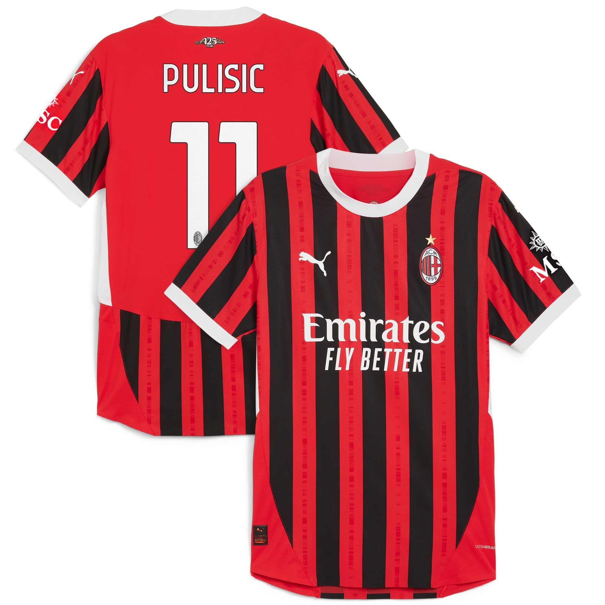 Christian Pulisic AC Milan 2024/25 Home Player Shirt - Red