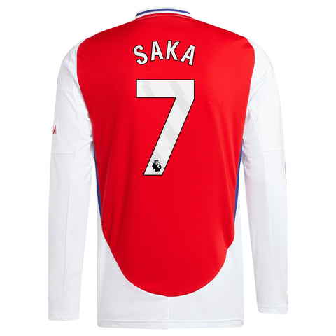 Bukayo Saka Arsenal 2024/25 Home Long Sleeve Player Shirt – Red