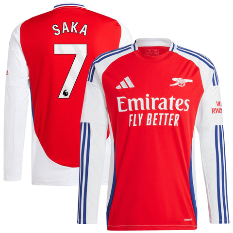 Bukayo Saka Arsenal 2024/25 Home Long Sleeve Player Shirt – Red