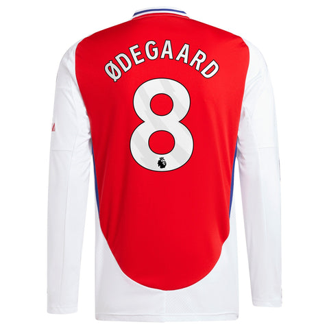 Martin Odegaard Arsenal 2024/25 Home Long Sleeve Player Shirt – Red