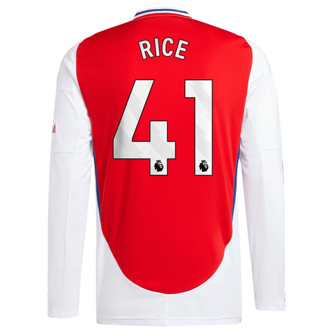 Declan Rice Arsenal 2024/25 Home Long Sleeve Player Shirt – Red