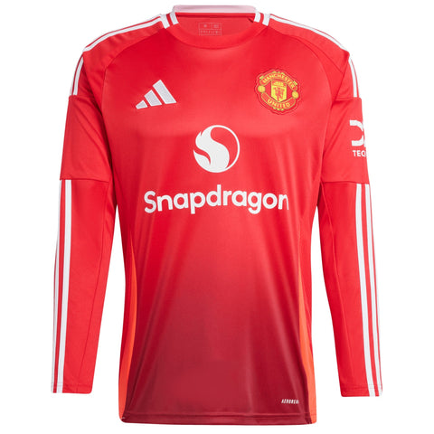 Alejandro Garnacho Manchester United 2024/25 Home Long Sleeve Player Shirt - Red