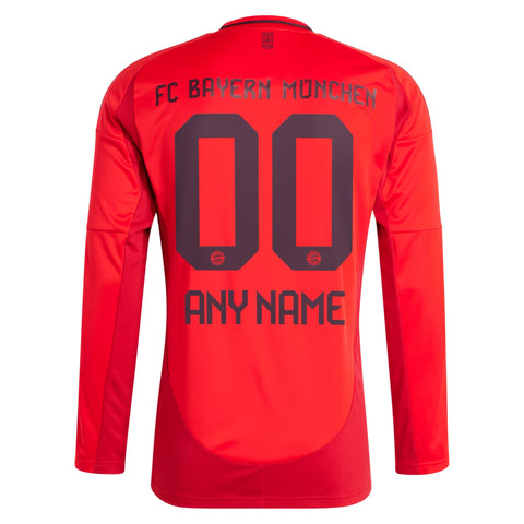 Selected slide 1 of 3Display slide 2 of 3Display slide 3 of 3 Bayern Munich 2024/25 Home Long Sleeve Custom Shirt - Red