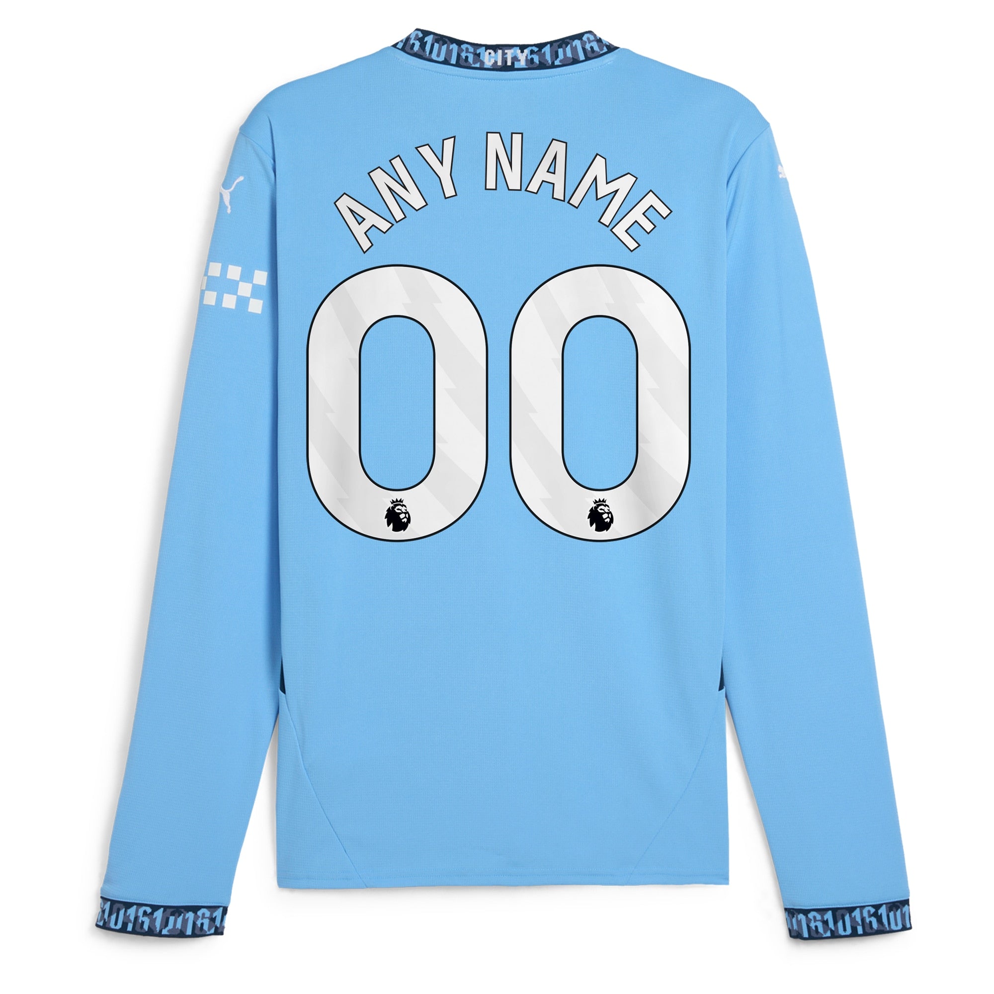 Manchester City 2024/25 Home Long Sleeve Custom Shirt - Light Blue