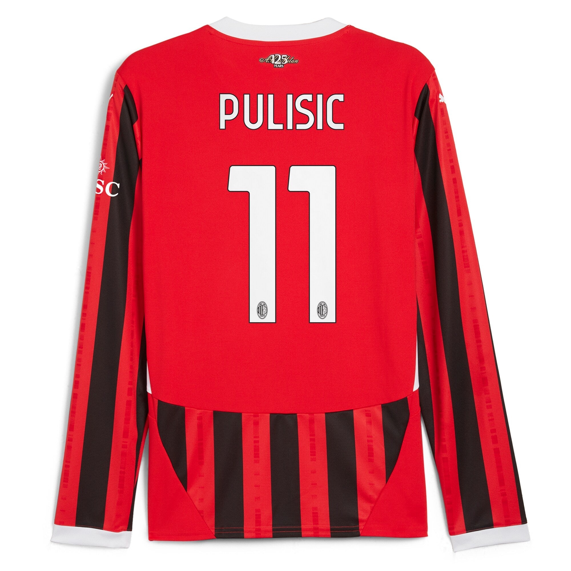 Christian Pulisic AC Milan 2024/25 Home Long Sleeve Player Shirt - Red
