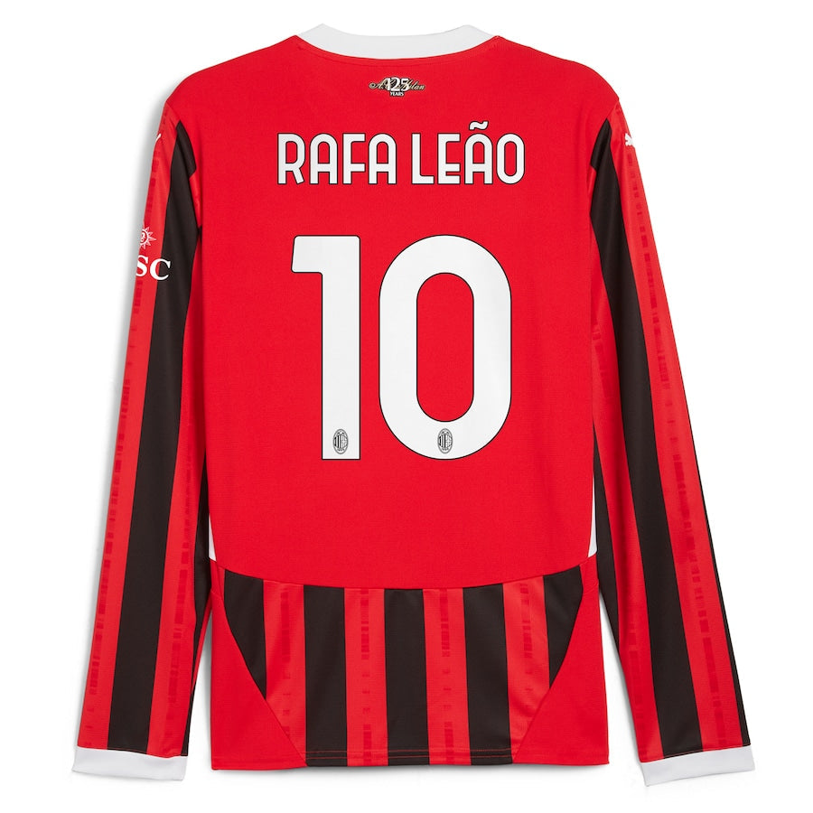 Rafael Leão AC Milan 2024/25 Home Long Sleeve Player Shirt - Red