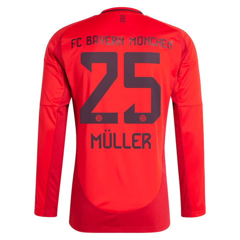Thomas Müller Bayern Munich 2024/25 Home Long Sleeve Player Shirt - Red