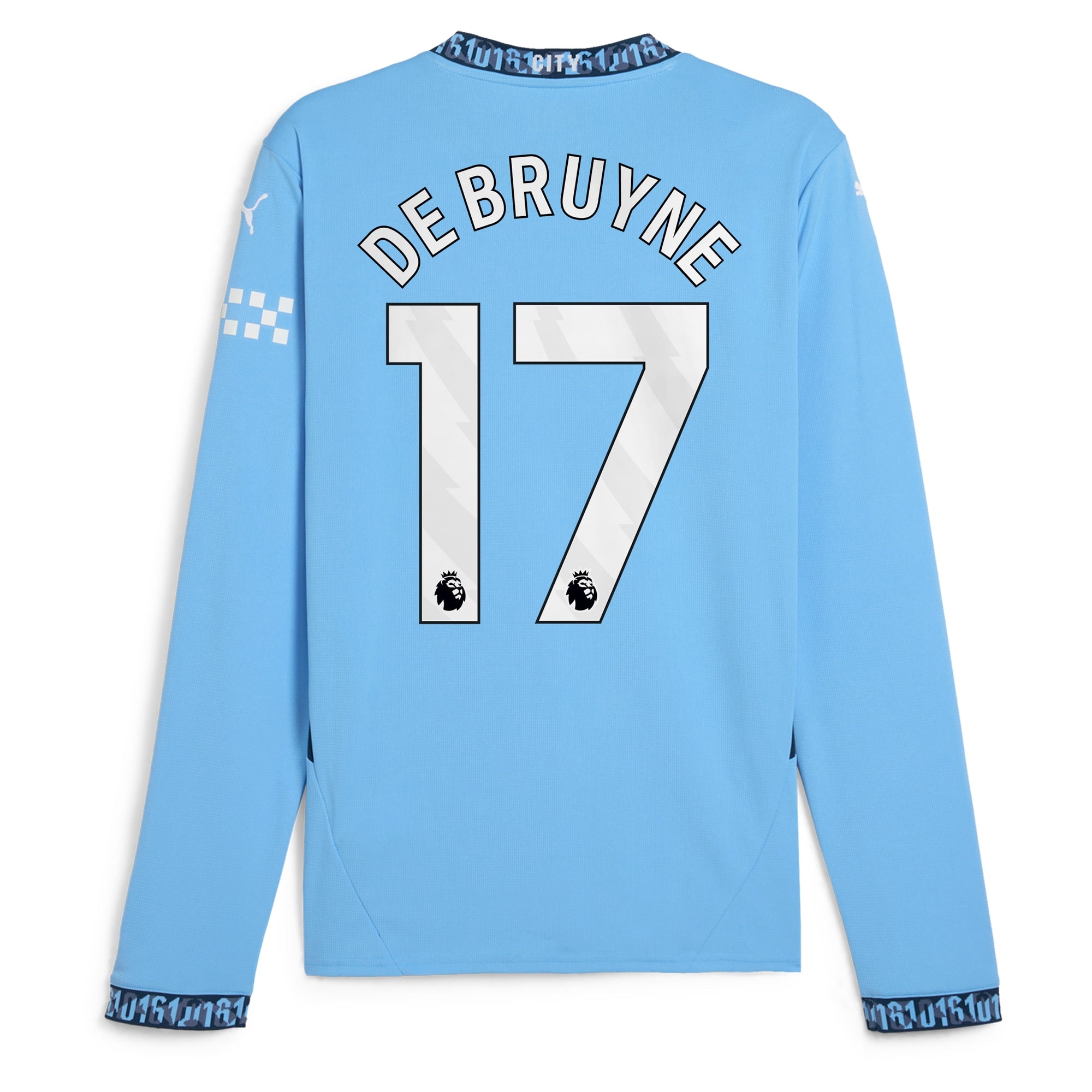 Kevin De Bruyne Manchester City 2024/25 Home Long Sleeve Player Shirt - Light Blue