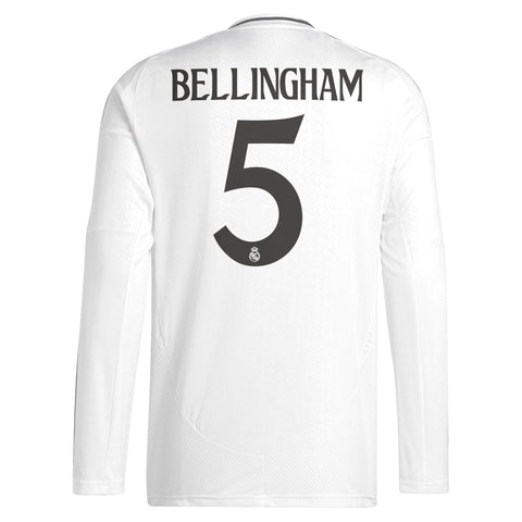 Jude Bellingham Real Madrid 2024/25 Home Long Sleeve Player Shirt - White