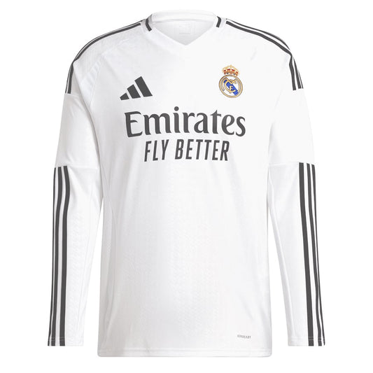 Kylian Mbappé Real Madrid 2024/25 Home Long Sleeve Player Shirt - White