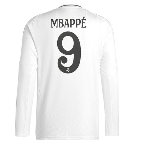 Kylian Mbappé Real Madrid 2024/25 Home Long Sleeve Player Shirt - White
