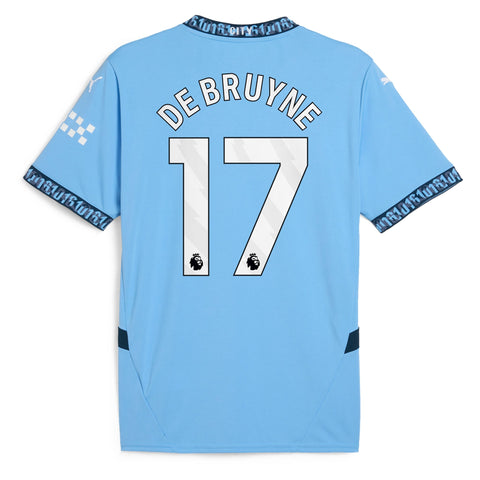 Kevin De Bruyne Manchester City 2024/25 Home Player Shirt - Light Blue