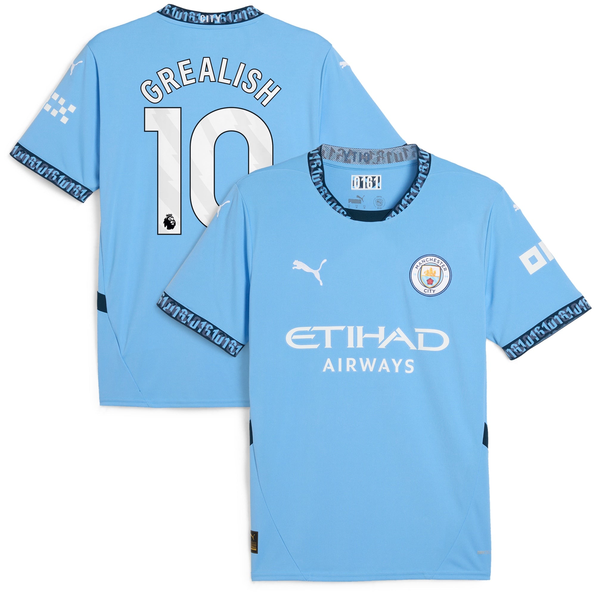 Jack Grealish Manchester City 2024/25 Home Player Shirt - Light Blue