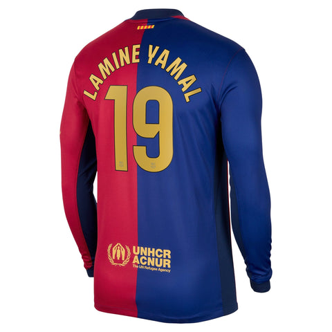 Lamine Yamal Barcelona 2024/25 Home Player Long Sleeve Shirt - Royal