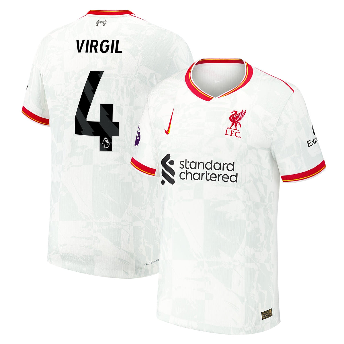 Virgil van Dijk Liverpool 2024/25 Third Shirt - White