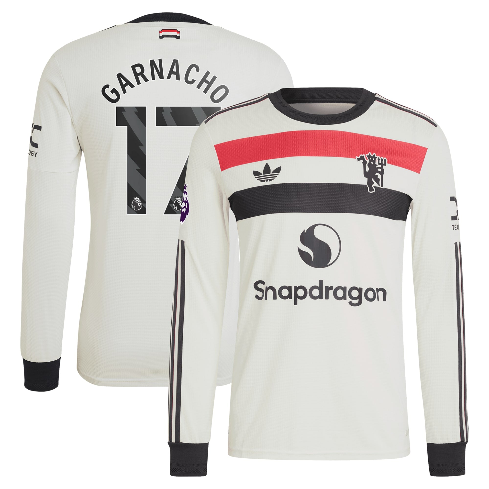 Alejandro Garnacho Manchester United Originals 2024/25 Third Long Sleeve Shirt - Cream