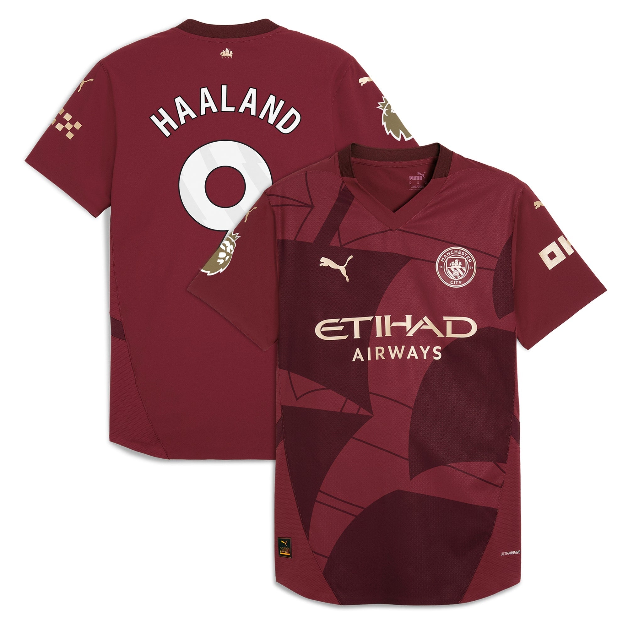 Erling Haaland Manchester City 2024/25 Third Player Shirt - Burgundy