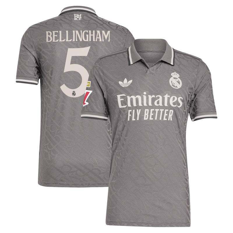 Jude Bellingham Real Madrid adidas Originals 2024/25 Third Player Jersey - Charcoal