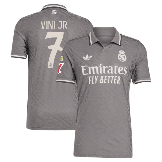 Vini Jr. Real Madrid Originals 2024/25 Third Player Shirt - Charcoal